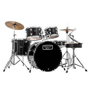 Mapex TNM5254TCUDK Black Tornado 5 pcs Drum Set with Hardware Throne and Cymbals